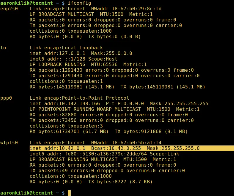 Find Network Details in Linux