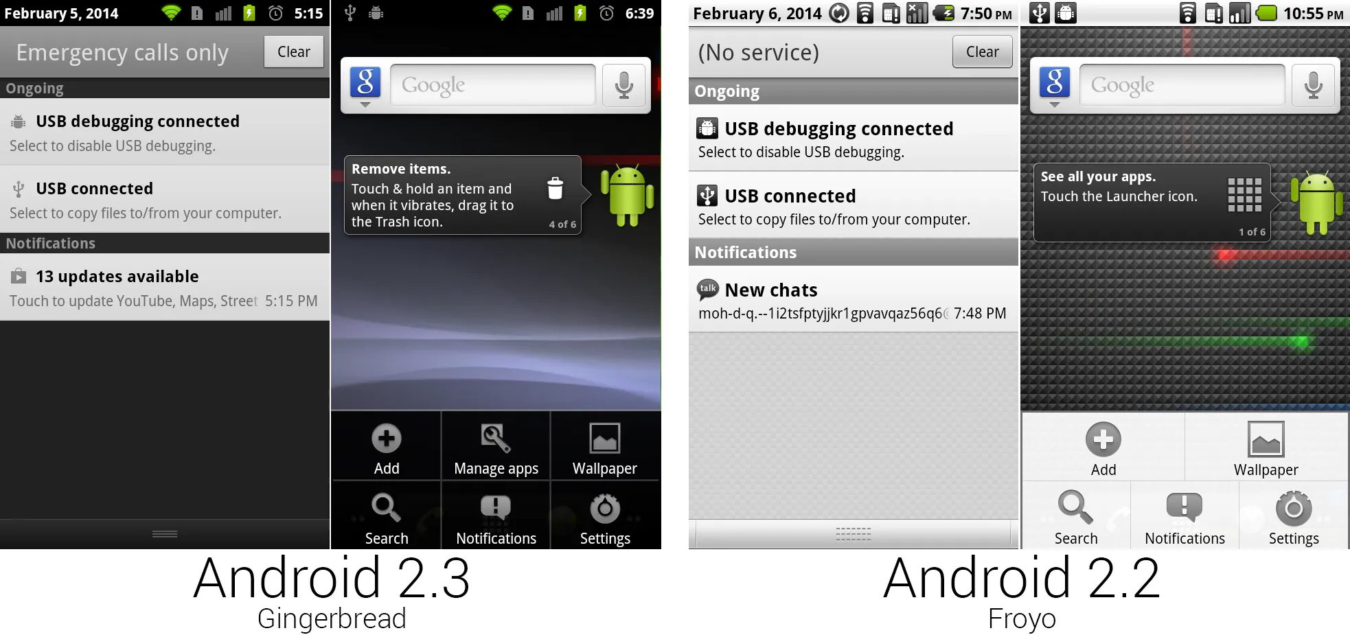 新通知面板和菜单。