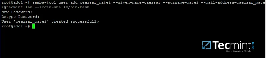 Create User on Samba AD