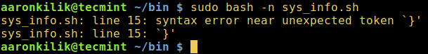 Syntax Checking in Script