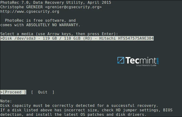 PhotoRec Data Recovery Tool for Linux