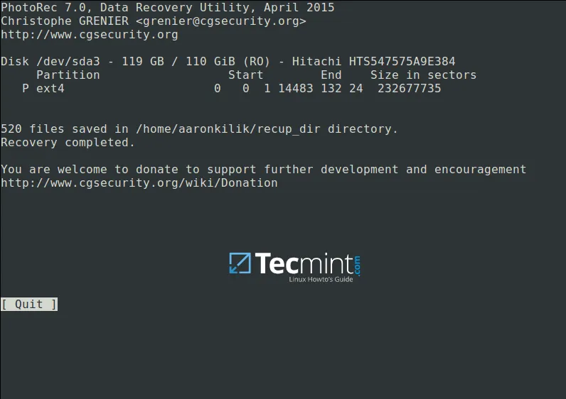 Linux File Recovery Summary