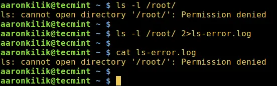 Redirect Standard Error to File