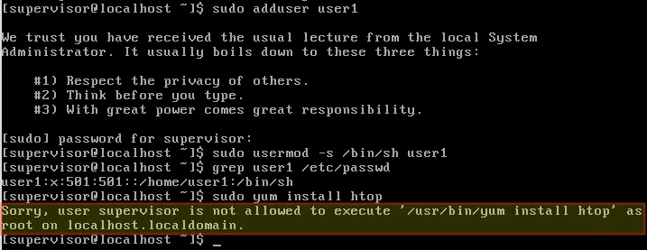 没有使用超级用户权限运行命令