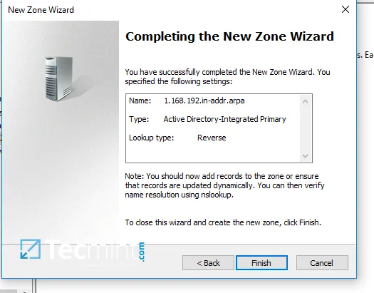 New DNS Zone Summary