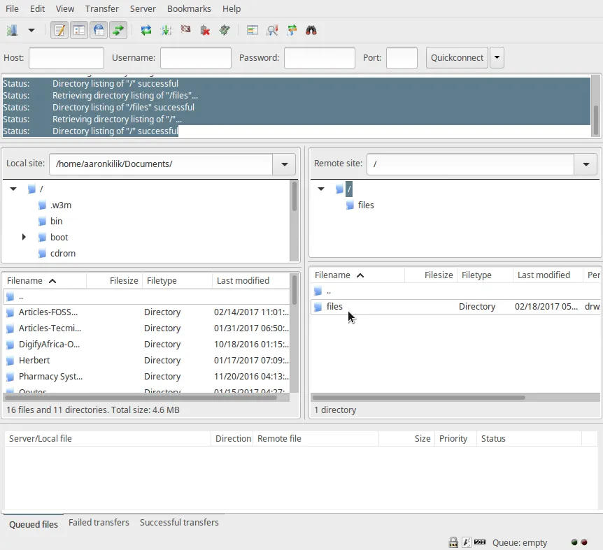 连接Ubuntu的FTP服务器