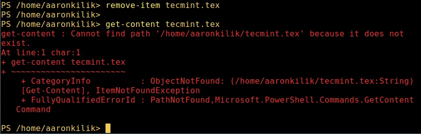 Delete File in Powershell