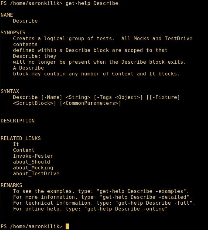 Powershell Help Manual