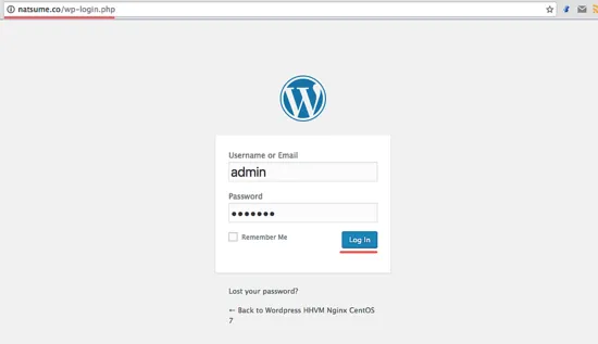 登录到 wordpress 管理面板