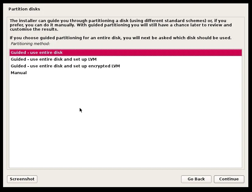 Devuan Linux Partitioning