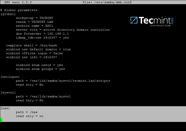 Configure Samba Shared Directory