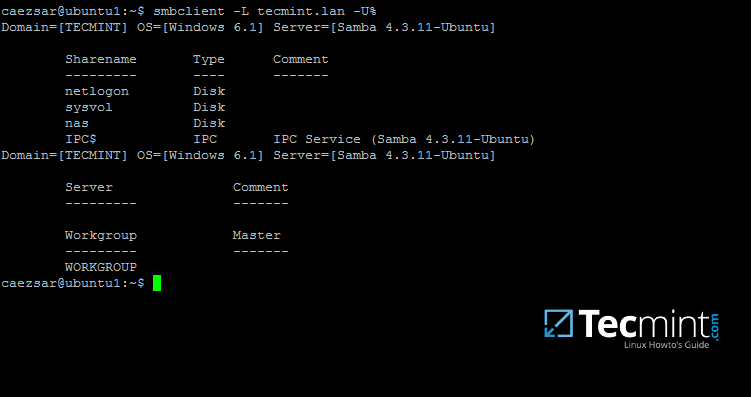 List Samba Share Directory in Linux