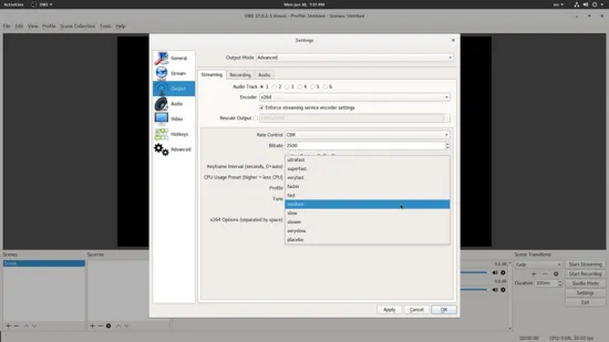 Change OBS output mode