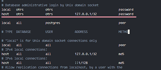 Database Authentication OTRS