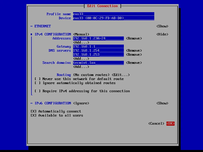 Configure Network Interface