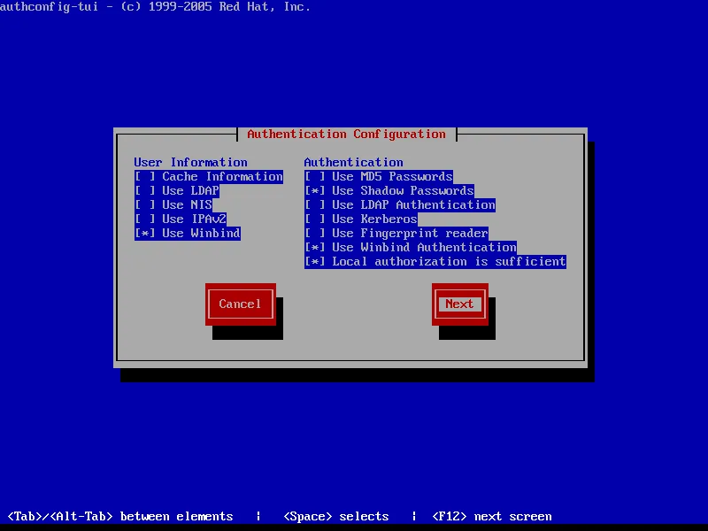 Authentication Configuration