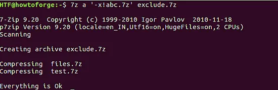 exclude files from 7zip