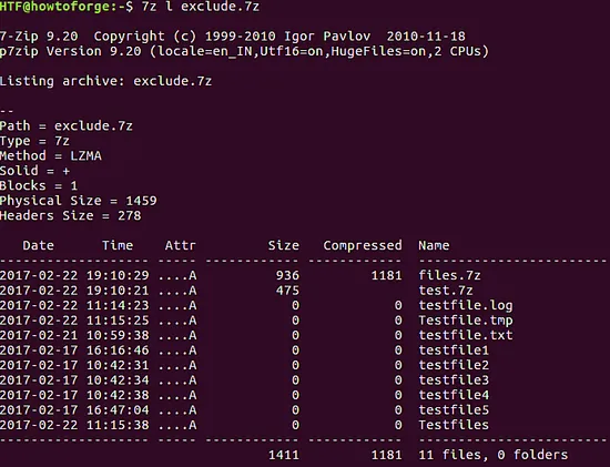 result of file exclusion
