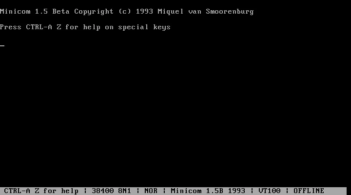 Minicom modem-dialer application