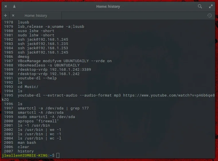 Bash history Bash 命令历史