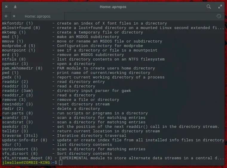 apropos directory apropos directory