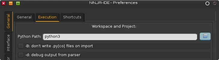 Python3 in Ninja-IDE Python3 in Ninja-IDE