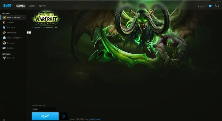 Battle.net Launcher With WoW Installed