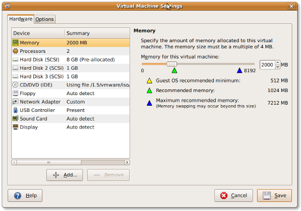 Fig.01：Vmware Virtual Machine Settings 