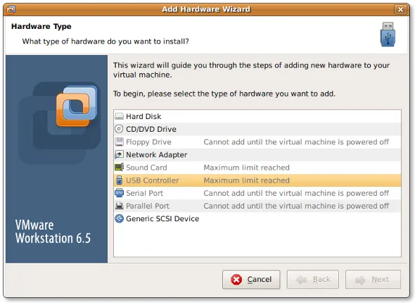 Fig.02：VMWare adding a new hardware
