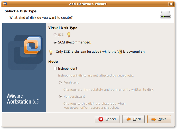 Fig.04：Vmware Wizard Disk 