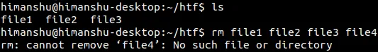 Linux rm command example