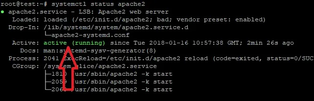 check if apache is running