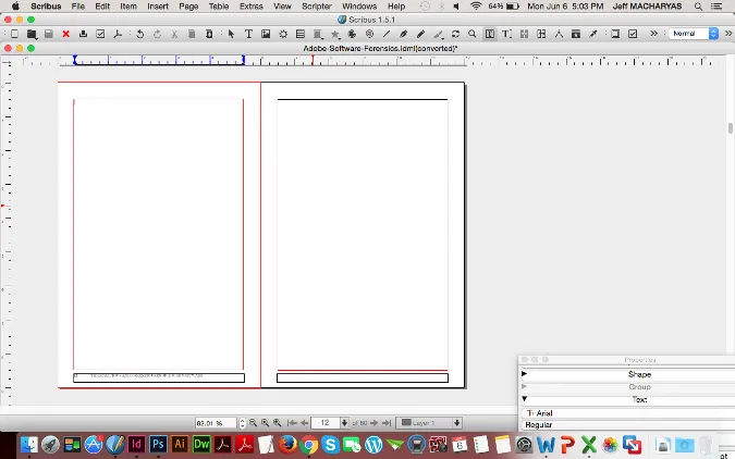 Both pages of text deleted in Scribus