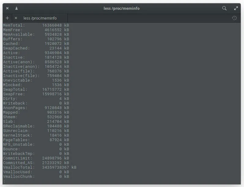 /proc/meminfo /proc/meminfo