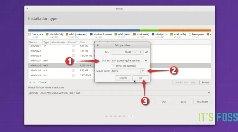 Specify the home mount point
