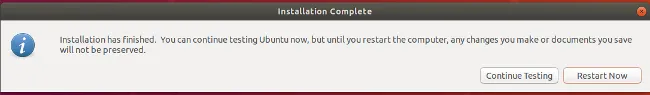 Installation complete Ubuntu 安装完成