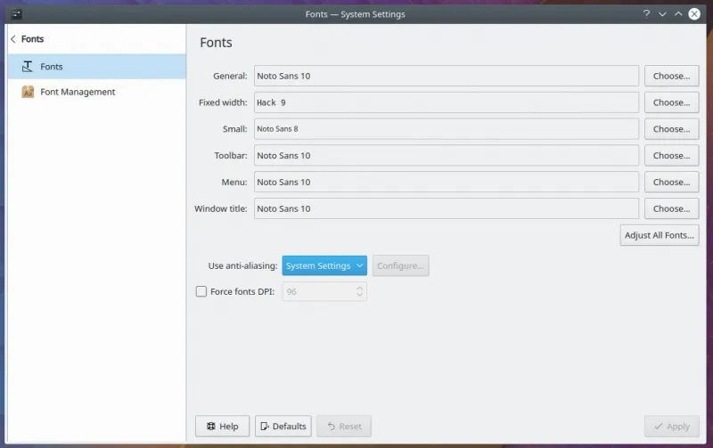 Configuring fonts 配置字体