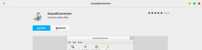 SoundConverter application in Software Center of Ubuntu