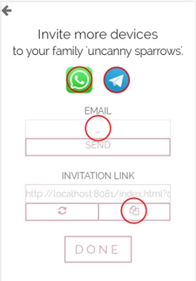 Invite screen
