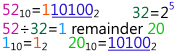 53/16 = 3, 110100/10000=11