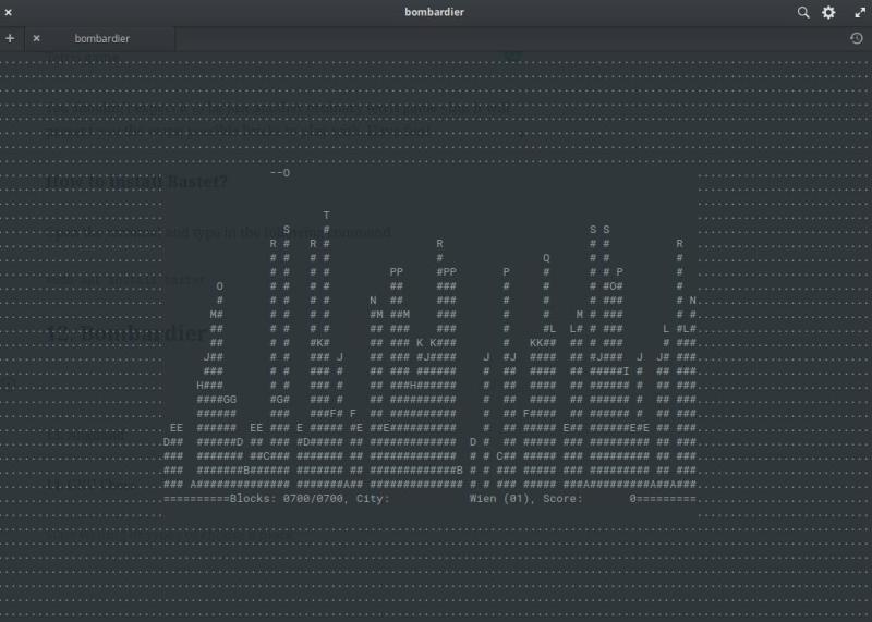 Bomabrdier game in ascii form