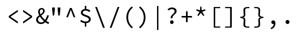 Metacharacters with special meaning in computer languages