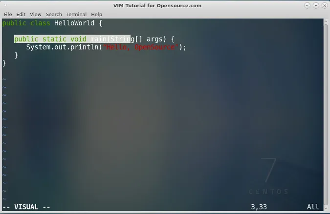 Highlighting text in Vim