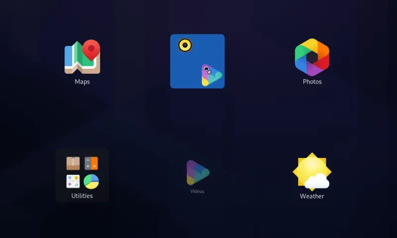 You can now drag and drop icons into a folder