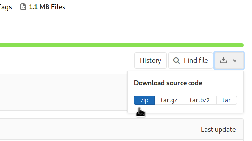Download a zip from Gitlab