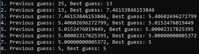 25 平方根的迭代编码