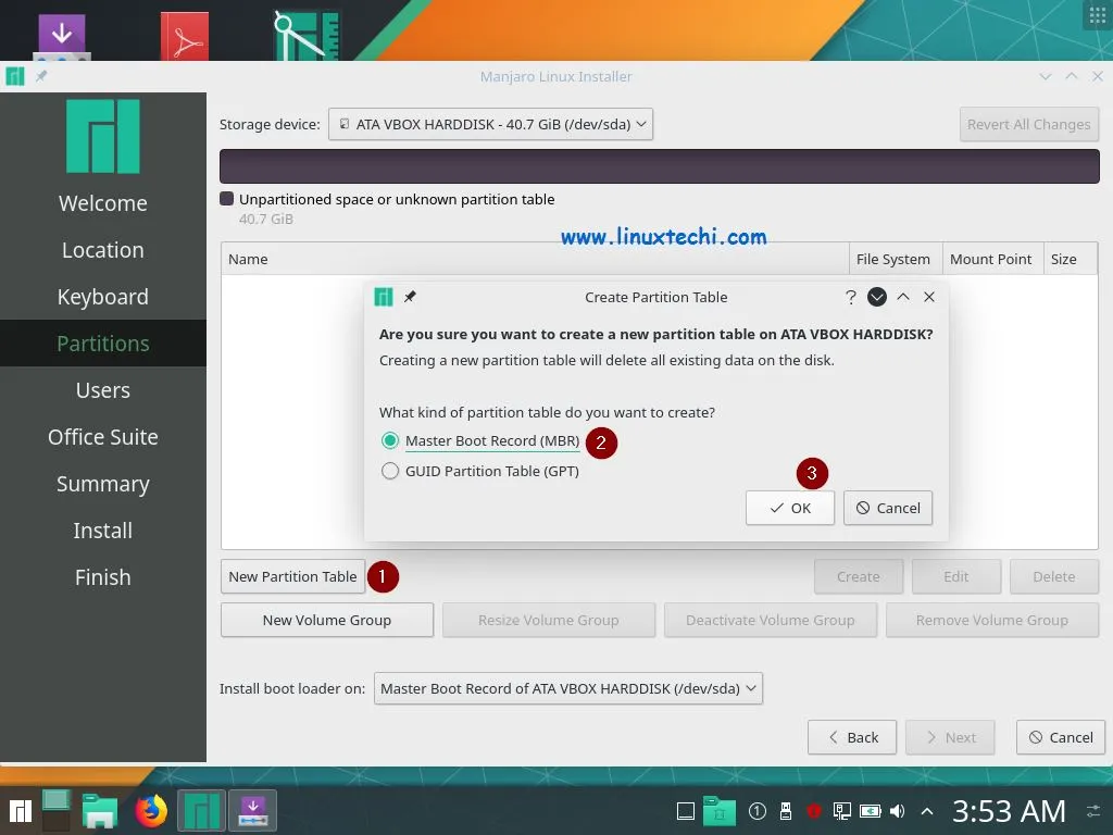 Create-Partition-Table-Manjaro18-1-Installation