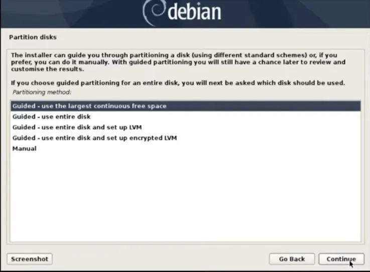 使用最大的连续空余空间-debian10