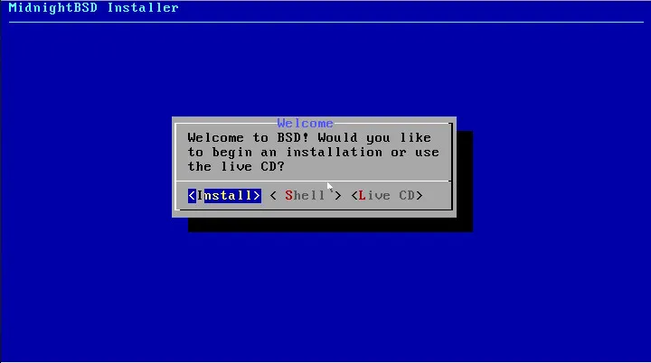 MidnightBSD installer MidnightBSD installer