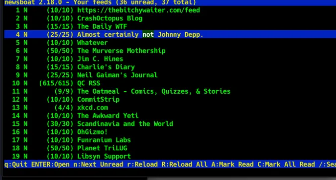 Newsboat article list Newsboat article list